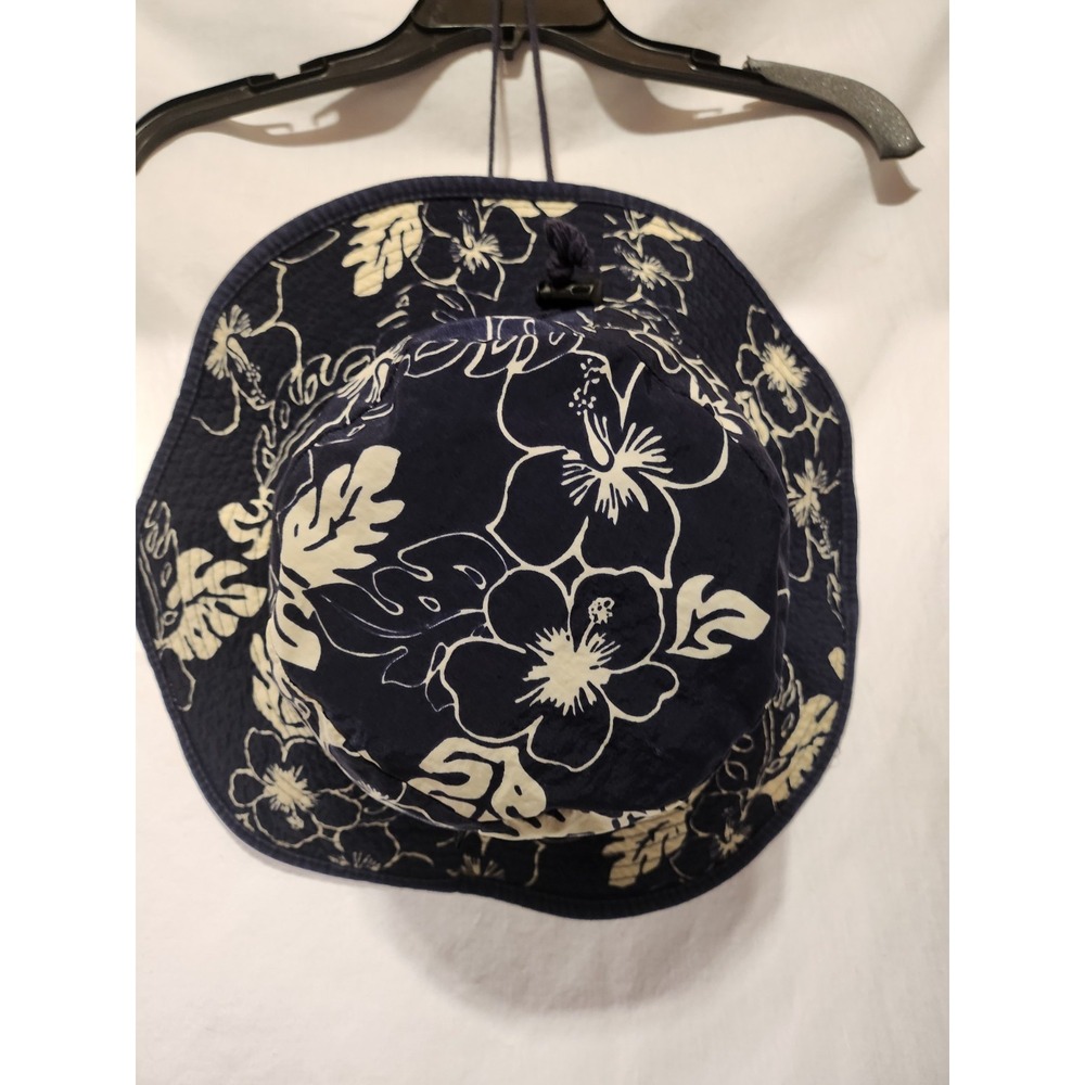 Old Navy~Navy Blue & White~Floral~Floppy Bucket Hat~Festival~ Beach~reversable